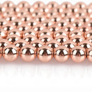 8mm ROSE GOLD Hematite Round Beads Gemstone full strand 47 beads ghe0196
