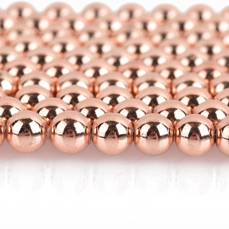 8mm ROSE GOLD BRASS Metal Beads Large Hole x25 beads bme0480
