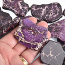 Aqua Terra Jasper Slab Gemstone Beads, PURPLE, about 1-1/2" to 2-1/2" full strand, about 7-9 beads depending on size, gja0164