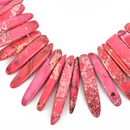 Hot Pink AQUA TERRA JASPER Gemstone Stick Beads, 1/2" to 1-1/2", gemstone, full strand, about 75-80 beads, gja0193