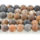 10mm Round Matte BLACK PICASSO JASPER Beads, Natural Gemstones, full strand, 38 beads, gja0197