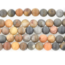 10mm Round Matte BLACK PICASSO JASPER Beads, Natural Gemstones, full strand, 38 beads, gja0197