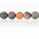 10mm Round Matte BLACK PICASSO JASPER Beads, Natural Gemstones, full strand, 38 beads, gja0197