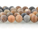 10mm Round Matte BLACK PICASSO JASPER Beads, Natural Gemstones, full strand, 38 beads, gja0197