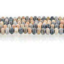 8mm Matte BLACK PICASSO JASPER Beads, Rondelle Beads, Natural Gemstones, full strand, 85 beads, gja0201