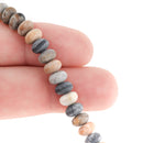 8mm Matte BLACK PICASSO JASPER Beads, Rondelle Beads, Natural Gemstones, full strand, 85 beads, gja0201