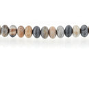 6mm Matte BLACK PICASSO JASPER Beads, Rondelle Beads, Natural Gemstones, full strand, 97 beads, gja0198