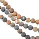 8mm Round Matte BLACK PICASSO JASPER Beads, Natural Gemstones, full strand, 47 beads, gja0199