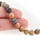 8mm Round Matte BLACK PICASSO JASPER Beads, Natural Gemstones, full strand, 47 beads, gja0199