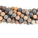 8mm Round Matte BLACK PICASSO JASPER Beads, Natural Gemstones, full strand, 47 beads, gja0199