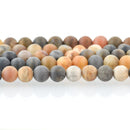 6mm Round Matte BLACK PICASSO JASPER Beads, Natural Gemstones, full strand, 60 beads, gja0200