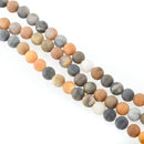 6mm Round Matte BLACK PICASSO JASPER Beads, Natural Gemstones, full strand, 60 beads, gja0200