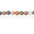 6mm Round Matte BLACK PICASSO JASPER Beads, Natural Gemstones, full strand, 60 beads, gja0200