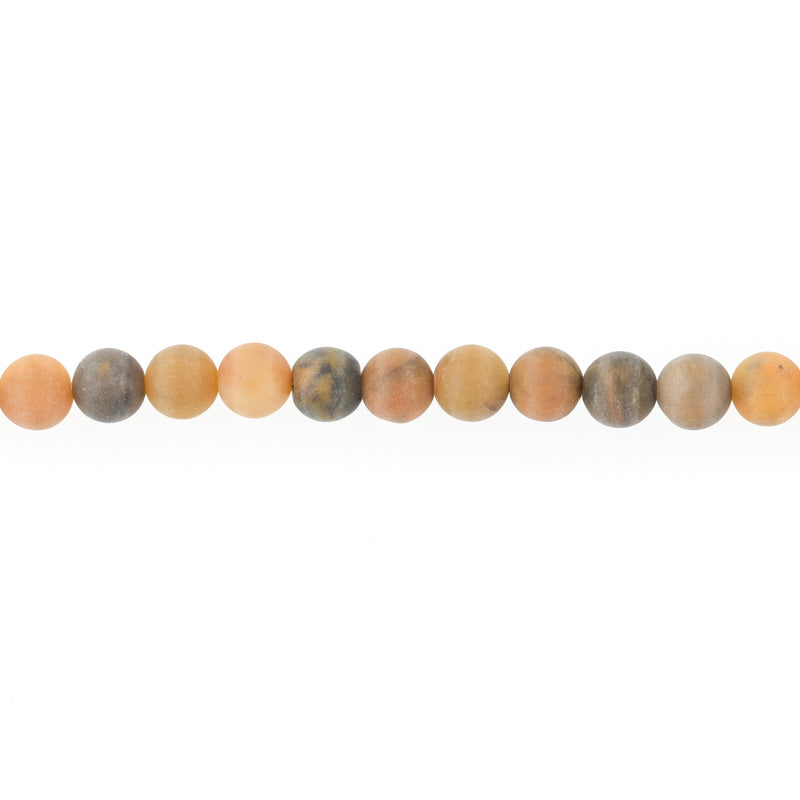 6mm Round Matte BLACK PICASSO JASPER Beads, Natural Gemstones, full strand, 60 beads, gja0200