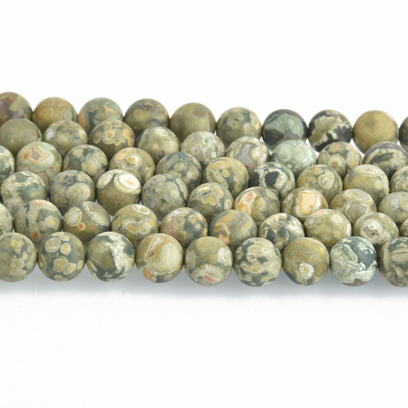 6mm Matte RHYOLITE JASPER Round Gemstone Beads full strand 64 beads gja0218