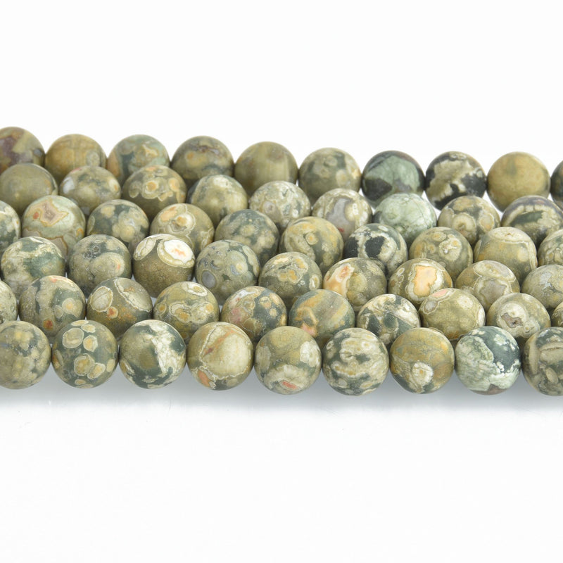 8mm Matte RHYOLITE JASPER Round Gemstone Beads full strand 50 beads gja0217