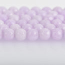 6mm LAVENDER PURPLE Faceted Round Dyed Jade Gemstone Beads 15.5" strand about 63 beads gjd0001