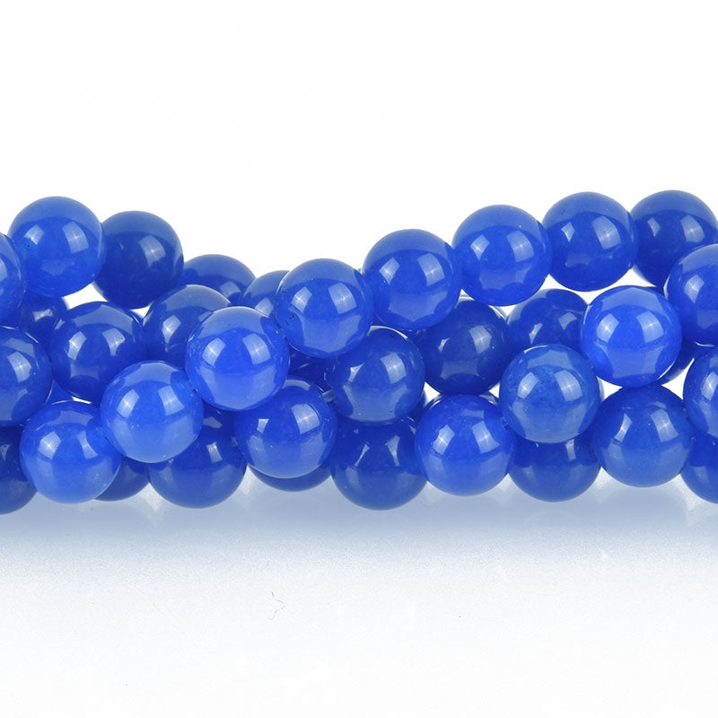 8mm Jade Gemstone Beads, ROYAL BLUE, full strand, about 50 beads, gjd0041