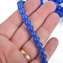 8mm Jade Gemstone Beads, ROYAL BLUE, full strand, about 50 beads, gjd0041