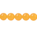 8mm Yellow Jade Beads, Round Gemstone Beads, full strand, about 50 beads GOLDEN YELLOW gjd0043