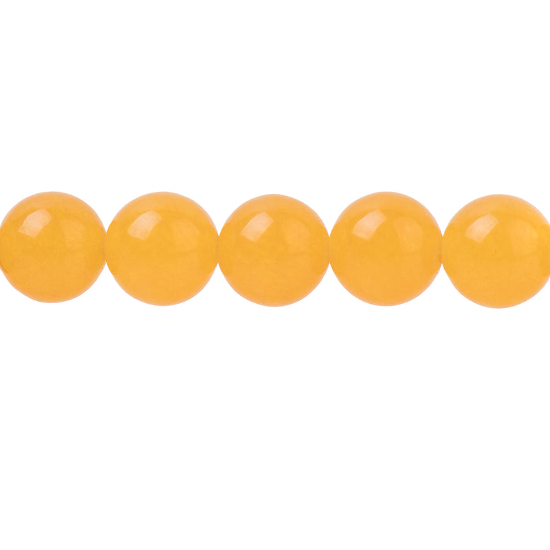 8mm Yellow Jade Beads, Round Gemstone Beads, full strand, about 50 beads GOLDEN YELLOW gjd0043