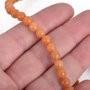 6mm TANGERINE Round Dyed Jade Gemstone Beads, full strand, about 64 beads gjd0049