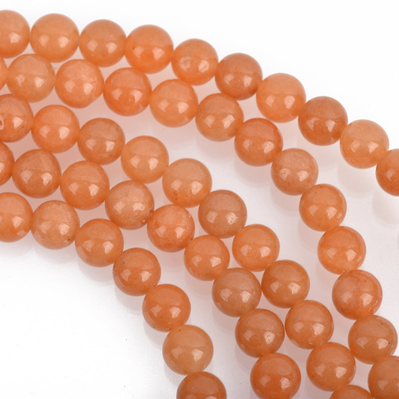 6mm TANGERINE Round Dyed Jade Gemstone Beads, full strand, about 64 beads gjd0049