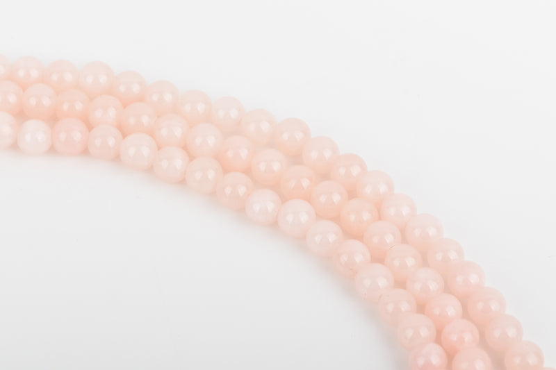 6mm Light PINK Round Dyed Candy Jade Gemstone Beads, full strand, about 60 beads gjd0053