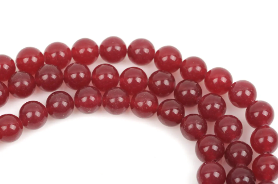6mm RUBY RED JADE Beads, Maroon Jade, Round Gemstone, Smooth, strand, gjd0202