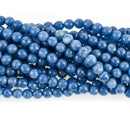 6mm Round Faceted DENIM BLUE JADE Gemstone Beads, full strand, 63 beads, gjd0205