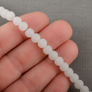 6mm WHITE Frosted JADE Round Beads, Matte Natural Gemstone Beads, full strand, about 72 beads, gjd0208