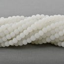 6mm WHITE Frosted JADE Round Beads, Matte Natural Gemstone Beads, full strand, about 72 beads, gjd0208