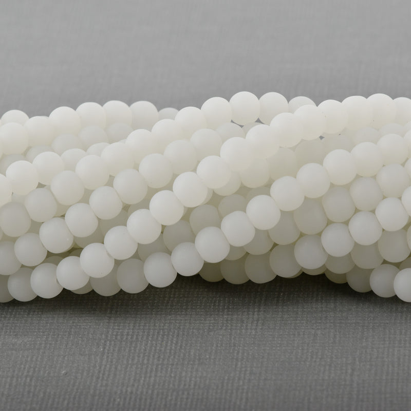 4mm WHITE Frosted JADE Round Beads, Matte Natural Gemstone Beads, full strand, about 115 beads, gjd0211