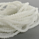 4mm WHITE Frosted JADE Round Beads, Matte Natural Gemstone Beads, full strand, about 115 beads, gjd0211