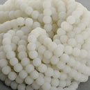 8mm WHITE Frosted JADE Round Beads, Matte Natural Gemstone Beads, full strand, about 56 beads, gjd0212