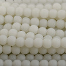 8mm WHITE Frosted JADE Round Beads, Matte Natural Gemstone Beads, full strand, about 56 beads, gjd0212