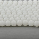 10mm WHITE Frosted JADE Round Beads, Matte Natural Gemstone Beads, full strand, about 40 beads, gjd0213
