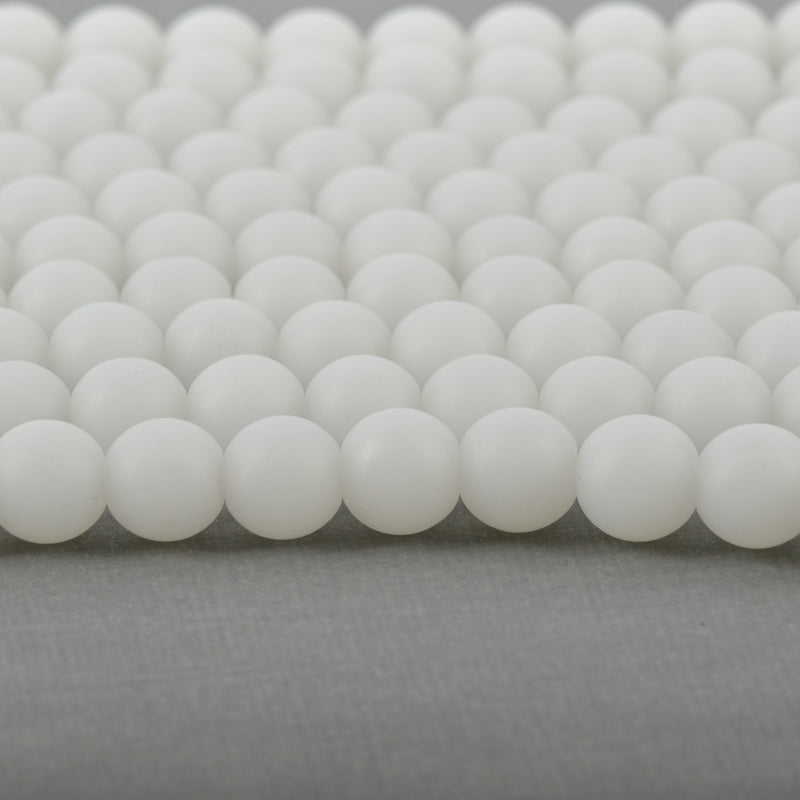 10mm WHITE Frosted JADE Round Beads, Matte Natural Gemstone Beads, full strand, about 40 beads, gjd0213