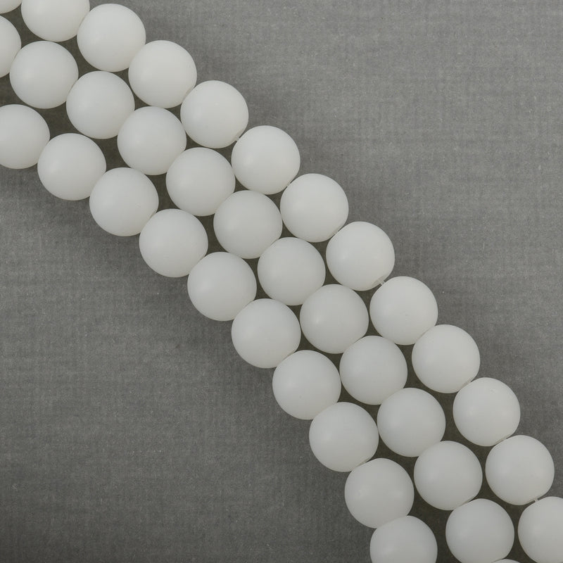 10mm WHITE Frosted JADE Round Beads, Matte Natural Gemstone Beads, full strand, about 40 beads, gjd0213