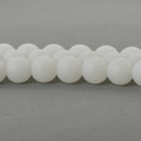 10mm WHITE Frosted JADE Round Beads, Matte Natural Gemstone Beads, full strand, about 40 beads, gjd0213