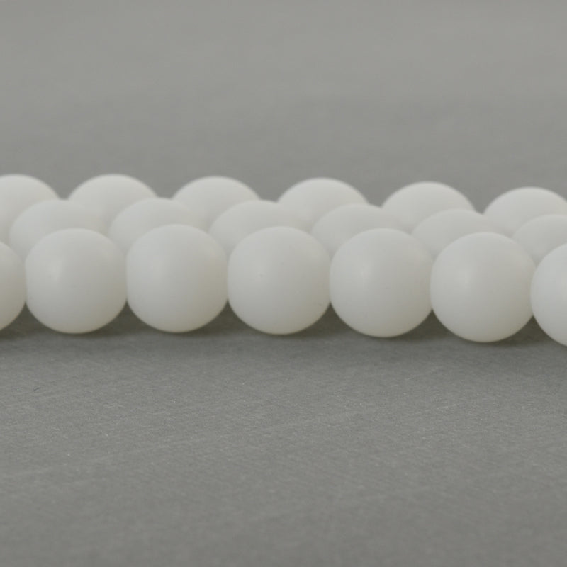 10mm WHITE Frosted JADE Round Beads, Matte Natural Gemstone Beads, full strand, about 40 beads, gjd0213