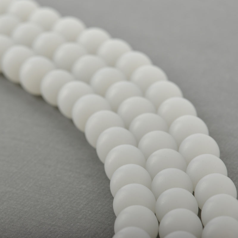 10mm WHITE Frosted JADE Round Beads, Matte Natural Gemstone Beads, full strand, about 40 beads, gjd0213