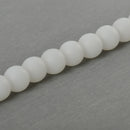 10mm WHITE Frosted JADE Round Beads, Matte Natural Gemstone Beads, full strand, about 40 beads, gjd0213