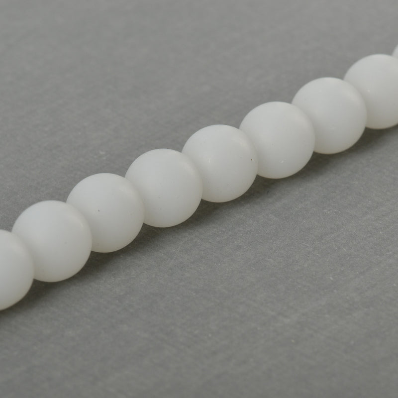 10mm WHITE Frosted JADE Round Beads, Matte Natural Gemstone Beads, full strand, about 40 beads, gjd0213