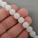 10mm WHITE Frosted JADE Round Beads, Matte Natural Gemstone Beads, full strand, about 40 beads, gjd0213