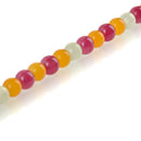 8mm SUMMER MIX Round JADE Beads, Pink Yellow Green Gemstone Beads, full strand, about 48 beads, gjd0214