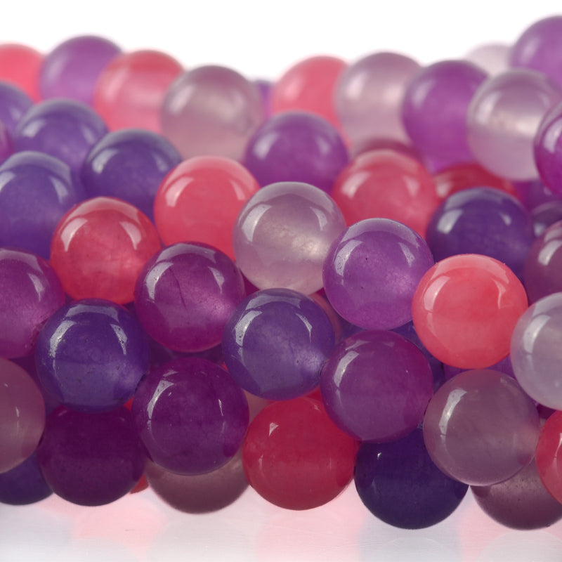 8mm PINK PURPLE Mix Round JADE Beads, Gemstone Beads, full strand, about 48 beads, gjd0215