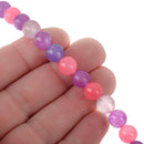 8mm PINK PURPLE Mix Round JADE Beads, Gemstone Beads, full strand, about 48 beads, gjd0215