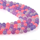 8mm PINK PURPLE Mix Round JADE Beads, Gemstone Beads, full strand, about 48 beads, gjd0215