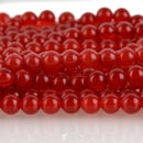 8mm CHERRY RED JADE Beads, Maroon Jade Beads, Round Gemstone Beads, Smooth, full strand, 50 beads per strand, gjd0216